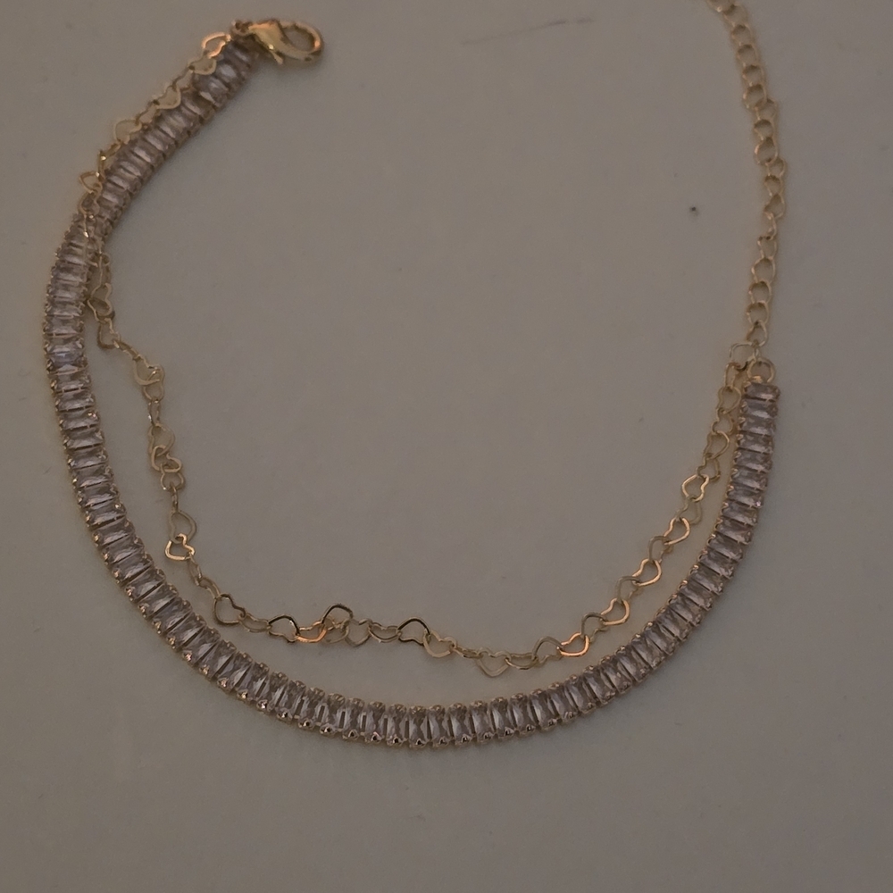 22kgp Dubai Jewelry Elegant Gold and Silver Women's Anklet
